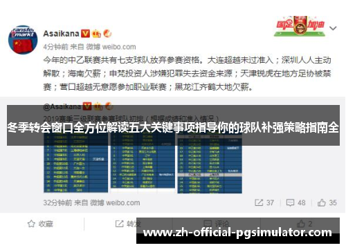 冬季转会窗口全方位解读五大关键事项指导你的球队补强策略指南全