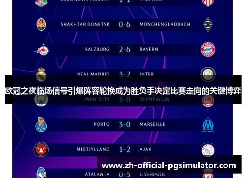 欧冠之夜临场信号引爆阵容轮换成为胜负手决定比赛走向的关键博弈 欧冠之夜临场信号引爆阵容轮换成为胜负手决定比赛走向的关键博弈